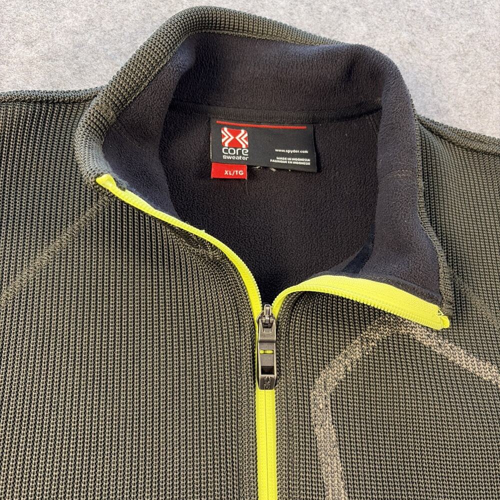 Spider Core Neutral Hunter Green Full Zip Mid Weight Sweater Jacket Size Xl